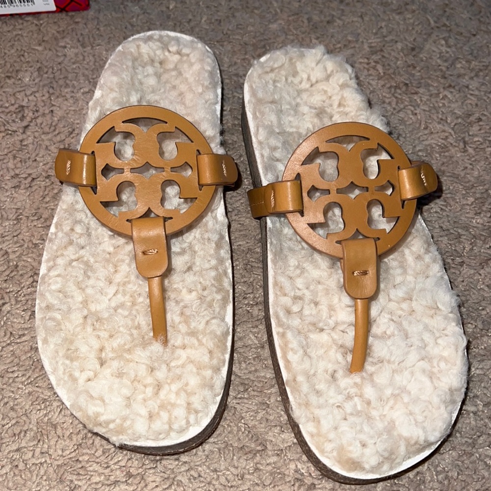 Tory Burch Miller Cloud Shearling sandals